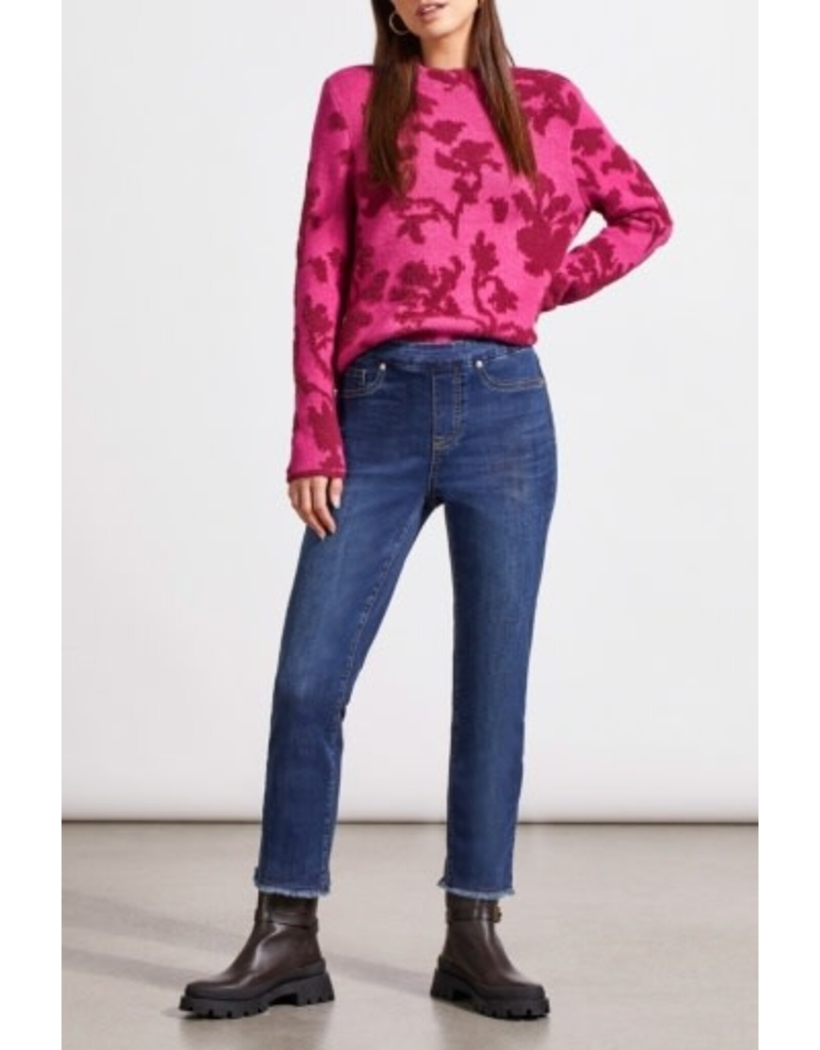 Tribal Tribal Audrey Pull-On Straight Crop Pant