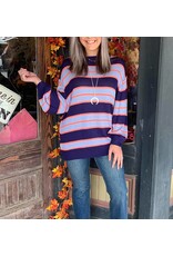 Multi-Stripe Navy Sweater