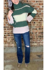 Dani Color Blocked Turtle Neck Sweater