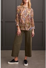 Tribal Tribal Flowy Dolman Sleeve Blouse with Self-Covering Buttons