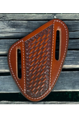 Knife Sheath, 4" Basket Weave Leather