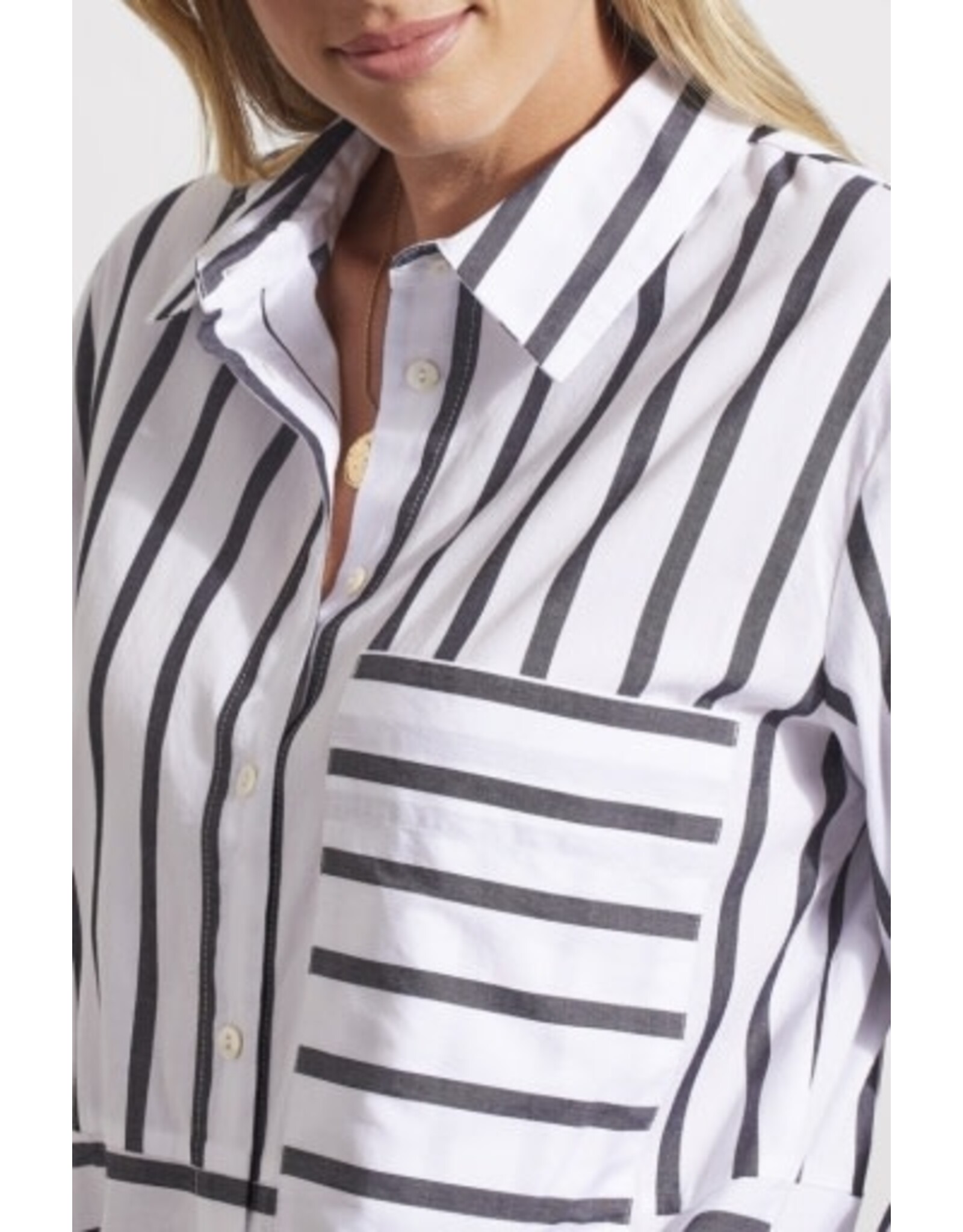 Tribal Tribal Striped Cotton Button-Up Shirt