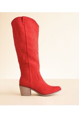 Rhonda Red Suede Boots