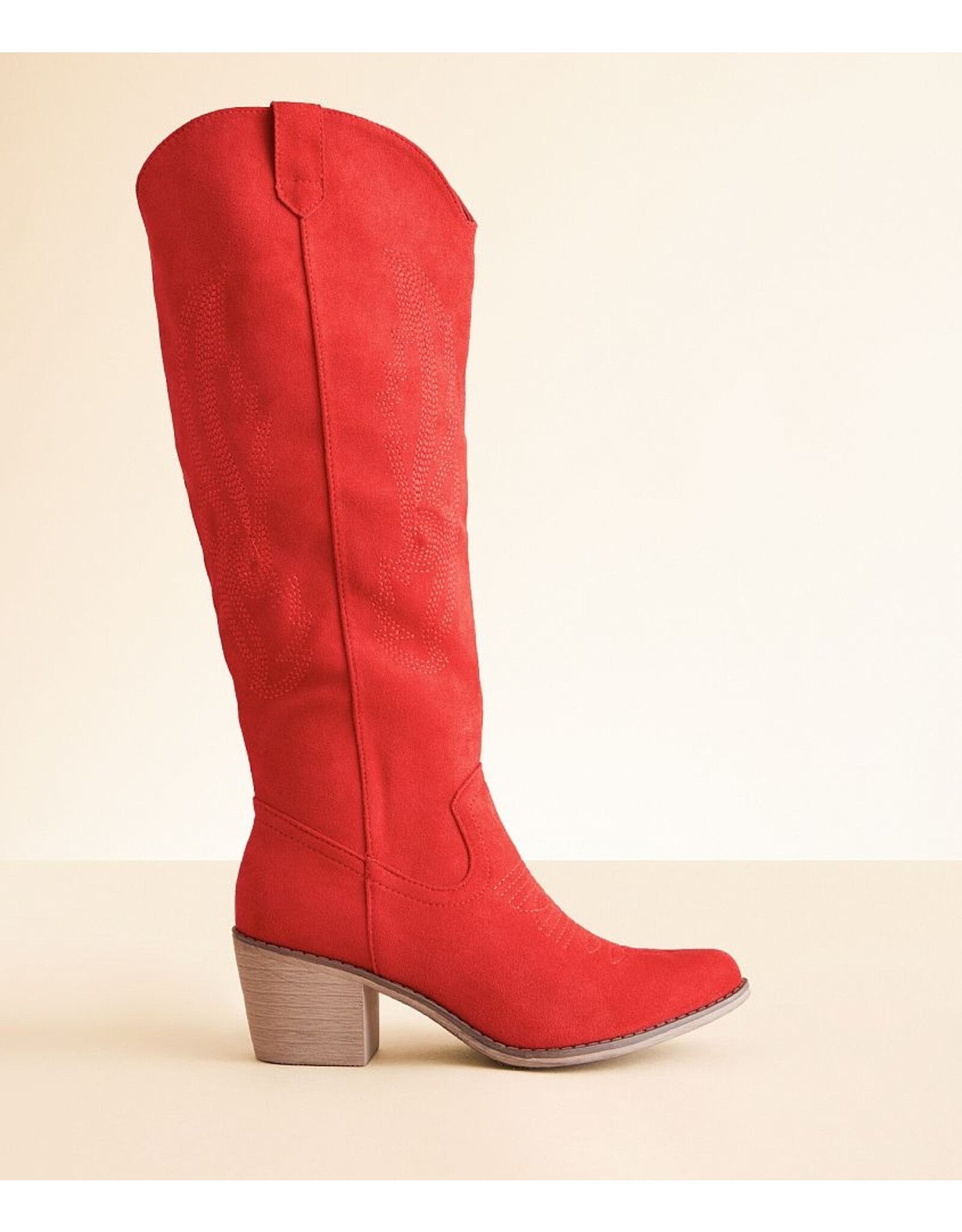 Rhonda Red Suede Boots