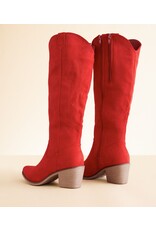 Rhonda Red Suede Boots