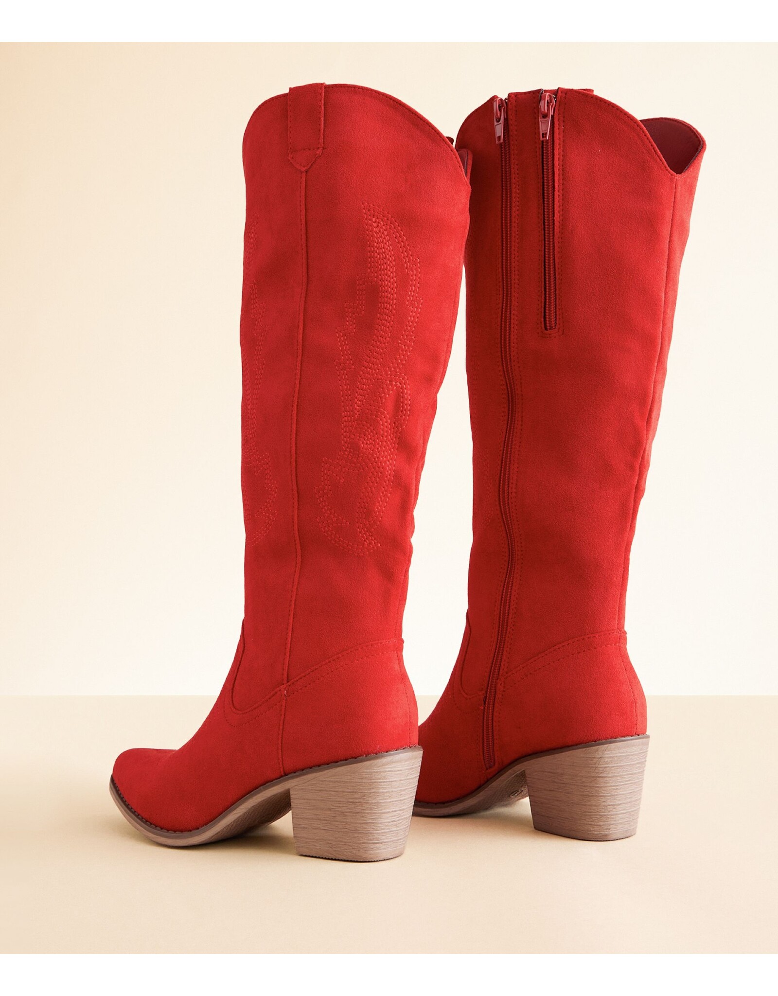 Rhonda Red Suede Boots