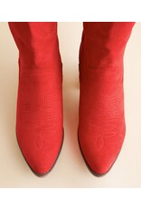 Rhonda Red Suede Boots