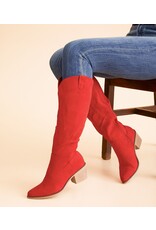 Rhonda Red Suede Boots