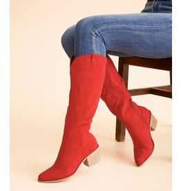 Rhonda Red Suede Boots