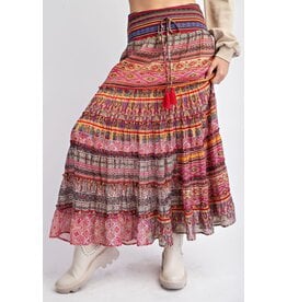 Gillian Ethnic Print Skirt