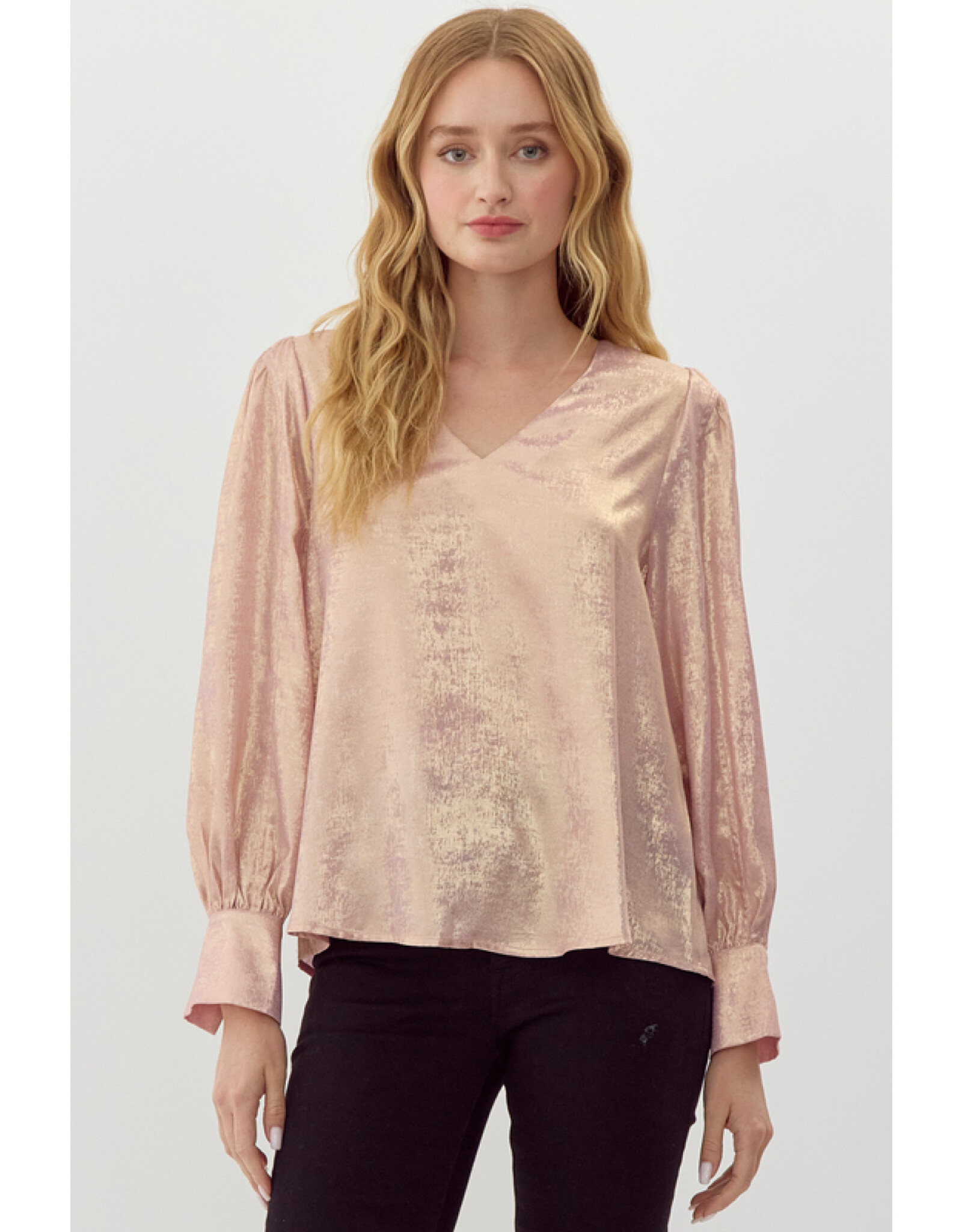 Gloriana Metallic Wide Cuff Top