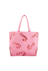 Mud Pie Candy Cane Sparkle Tote