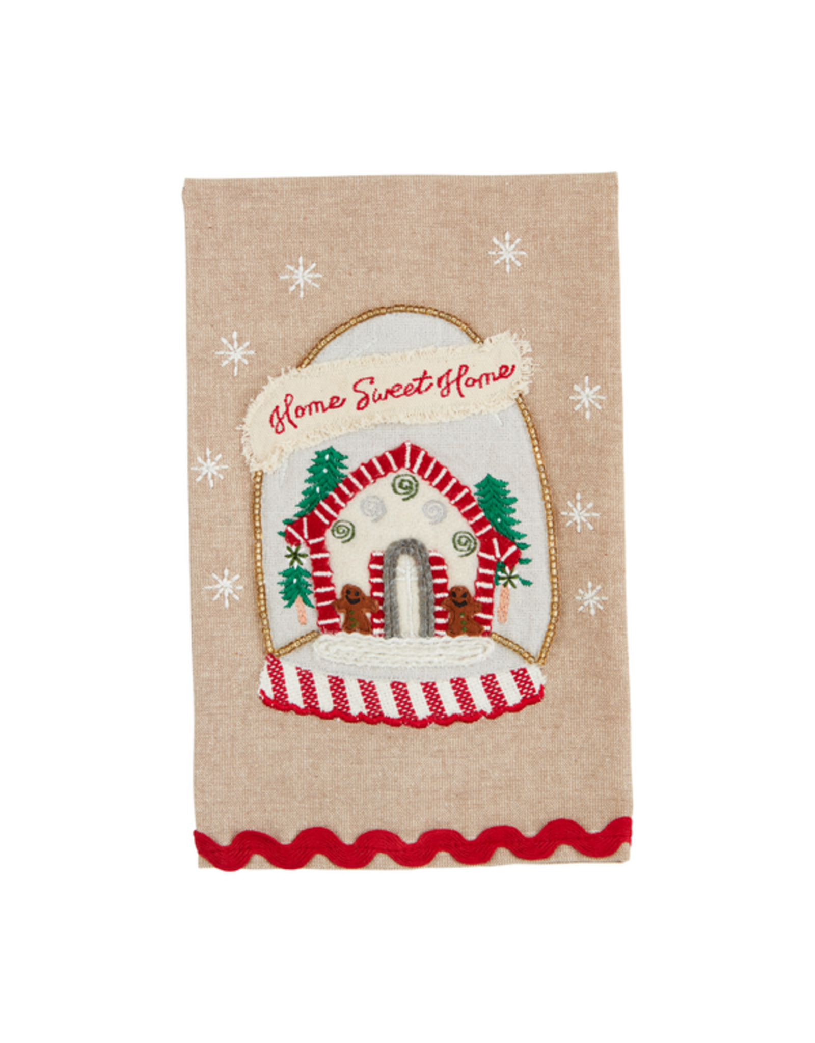 Mud Pie  Gingerbread Home Sweet Home Scallop Hem Towel