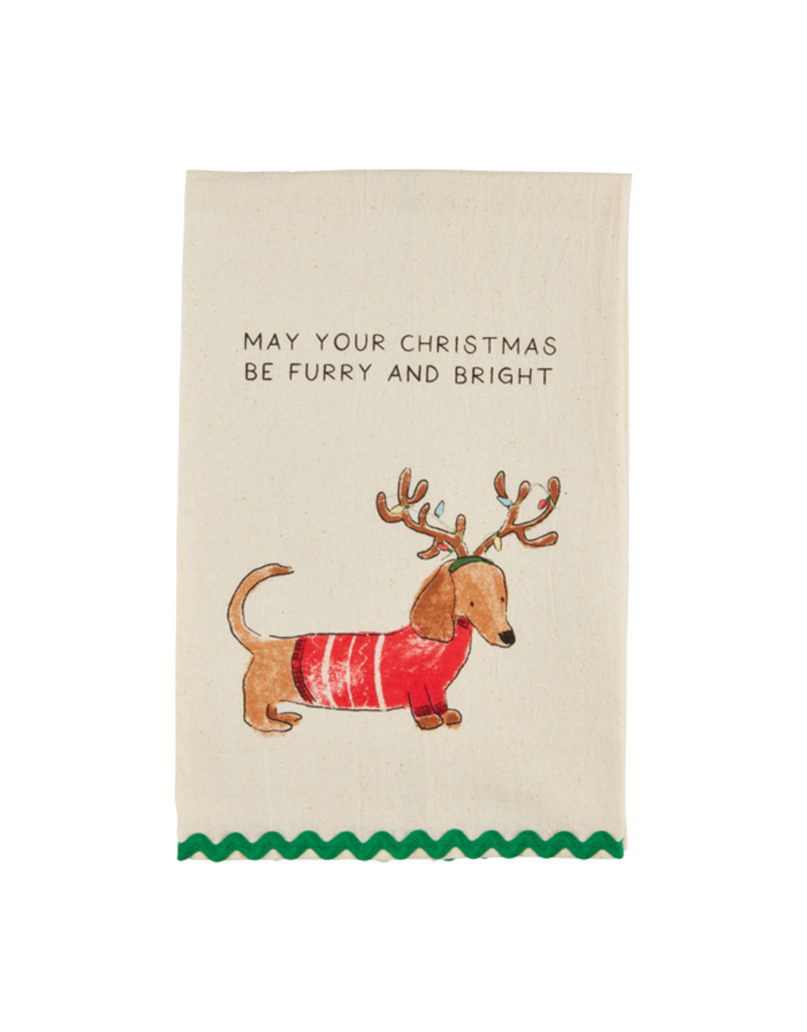 Mud Pie May Your Christmas Dog Ric-Rac Towel