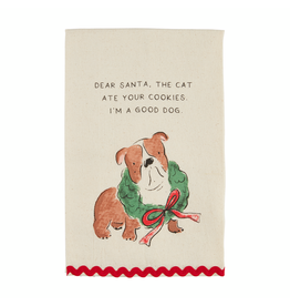 Mud Pie Dear Santa Dog Ric-Rac Towel