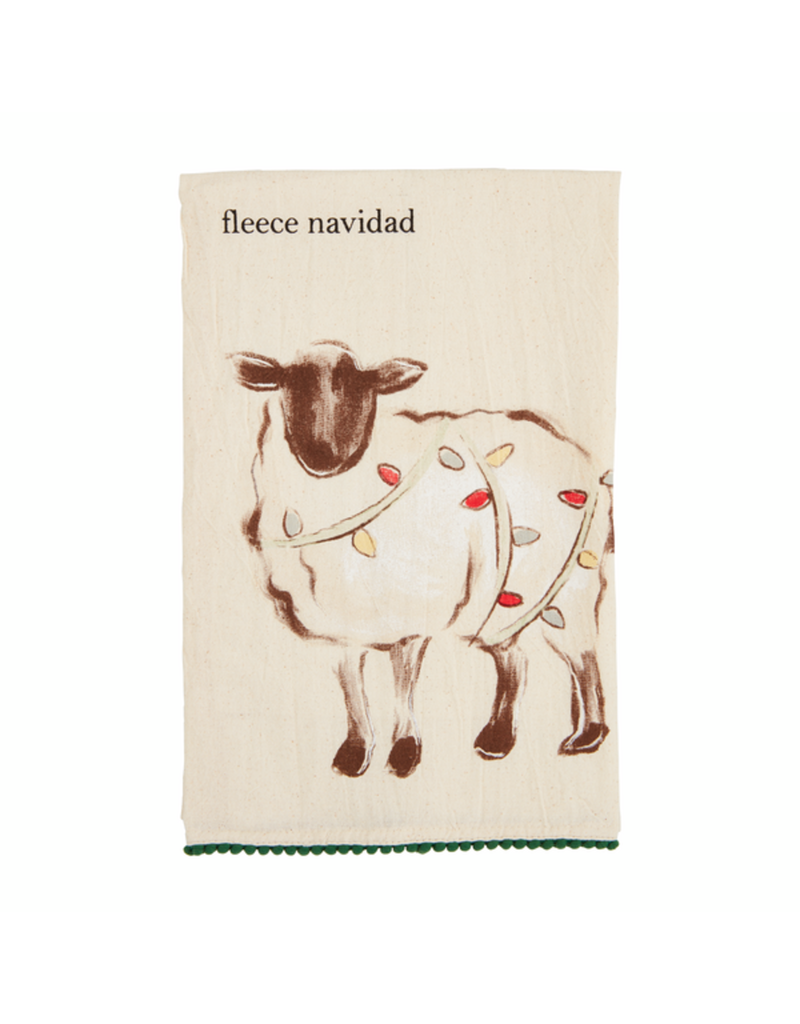 Mud Pie Sheep Christmas Pom Towel