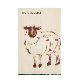 Mud Pie Sheep Christmas Pom Towel