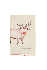 Mud  Pie Pig Christmas Pom Towel