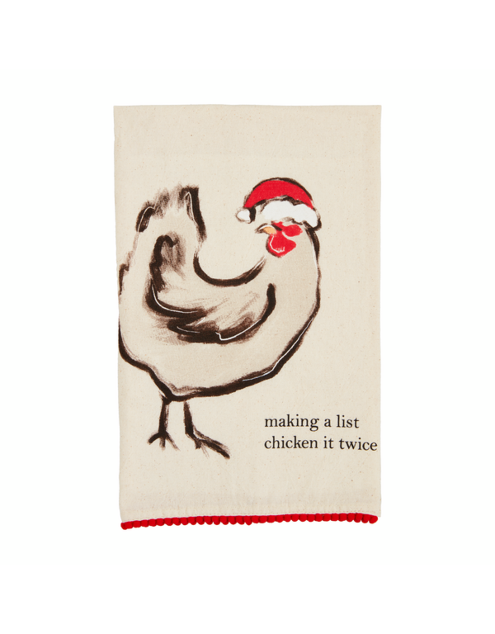 Mud Pie Chicken Christmas Pom Towel