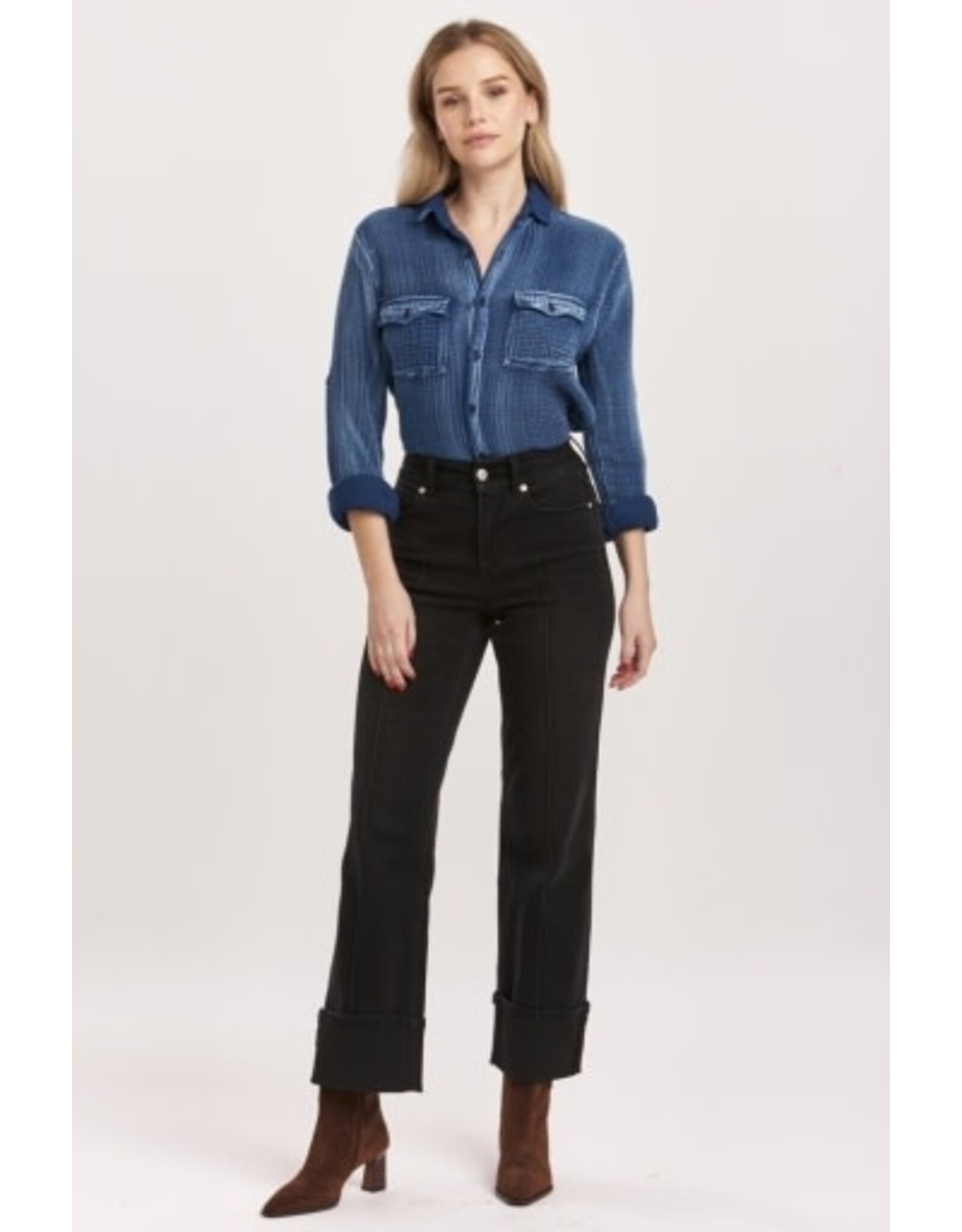 Dear John Denim Dear John Holly High Rise Cuffed Straight Jeans - Jet Set