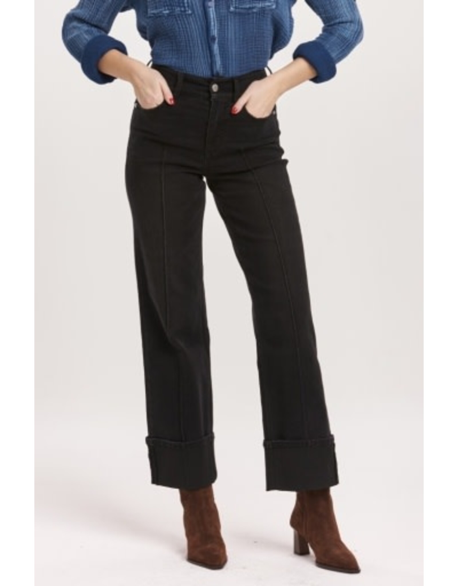 Dear John Denim Dear John Holly High Rise Cuffed Straight Jeans - Jet Set