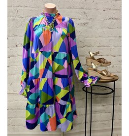 Gabriella Satin Print Mini Dress