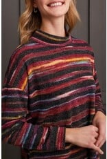 Tribal Tribal Long Sleeve Mock Neck Top with Side Slits