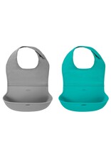 OXO OXO Tot Roll Up Bib 2 Pack Gray and Teal