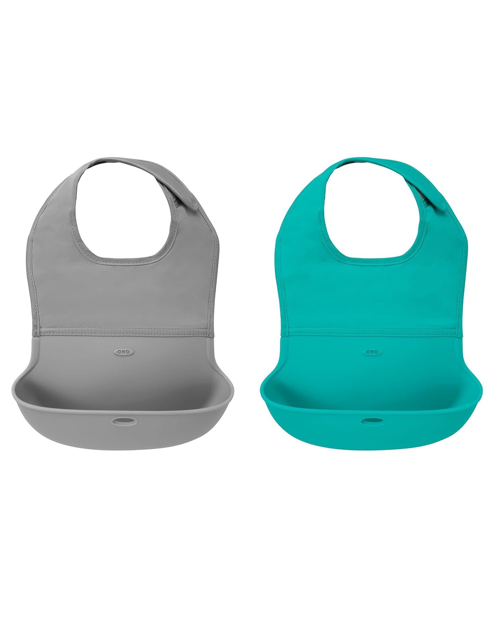 OXO OXO Tot Roll Up Bib 2 Pack Gray and Teal