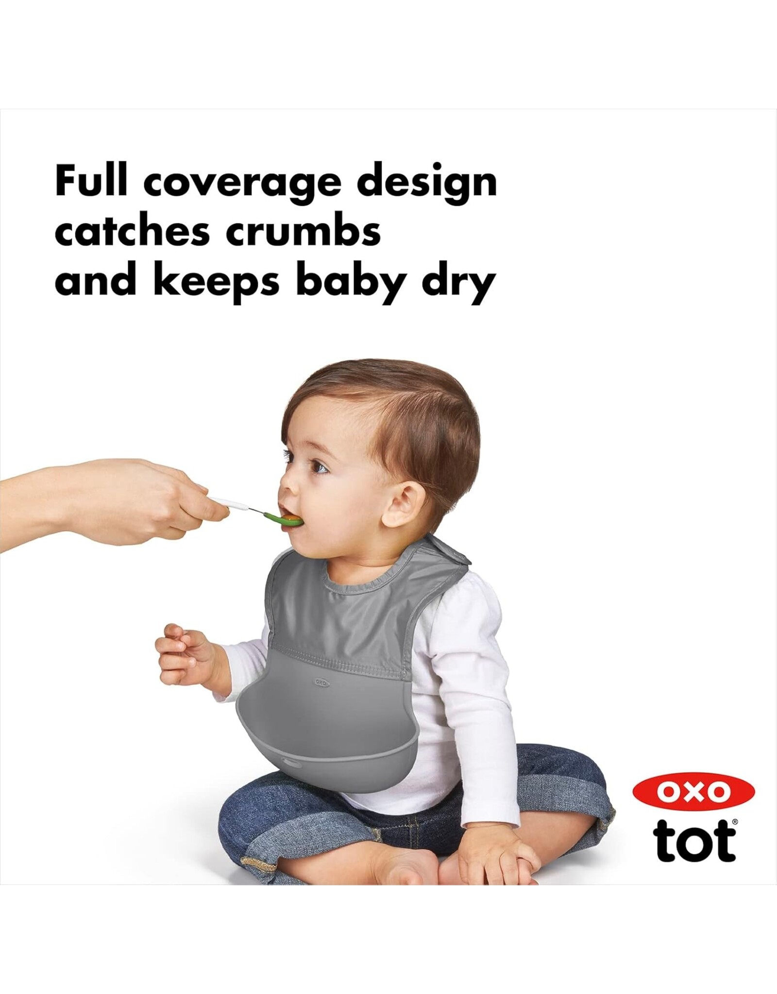 OXO OXO Tot Roll Up Bib 2 Pack Gray and Teal