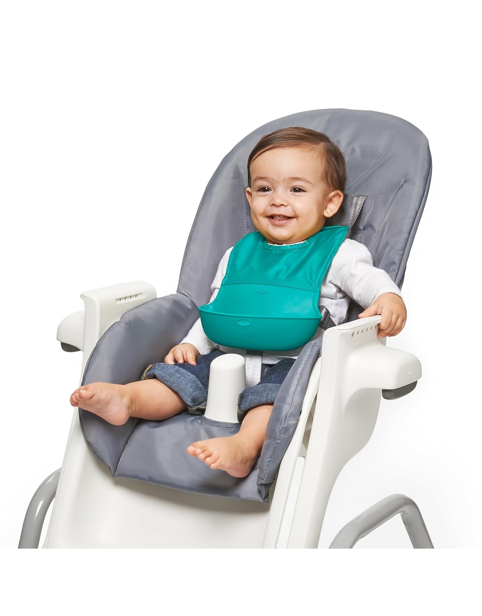 OXO OXO Tot Roll Up Bib 2 Pack Gray and Teal