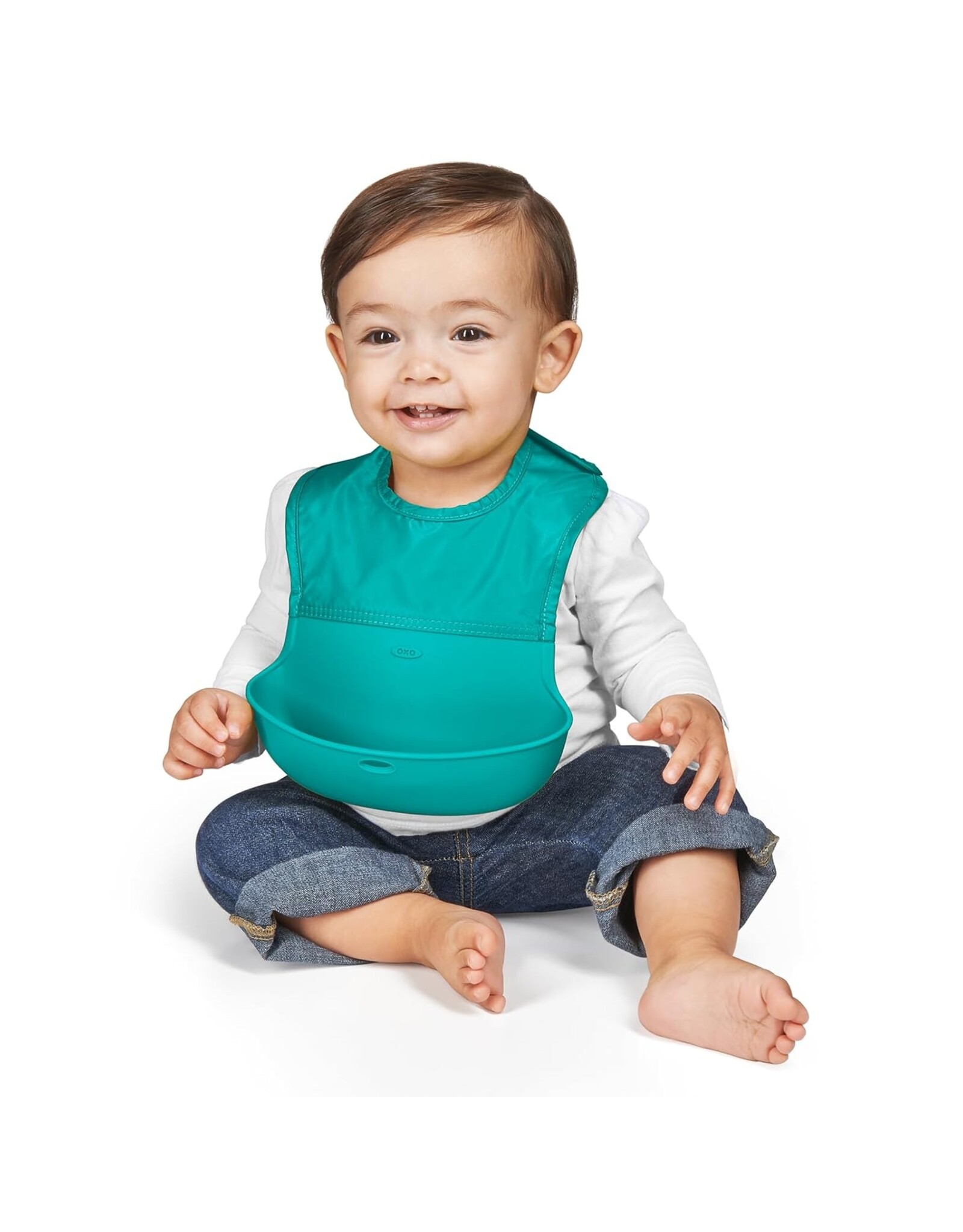 OXO OXO Tot Roll Up Bib 2 Pack Gray and Teal