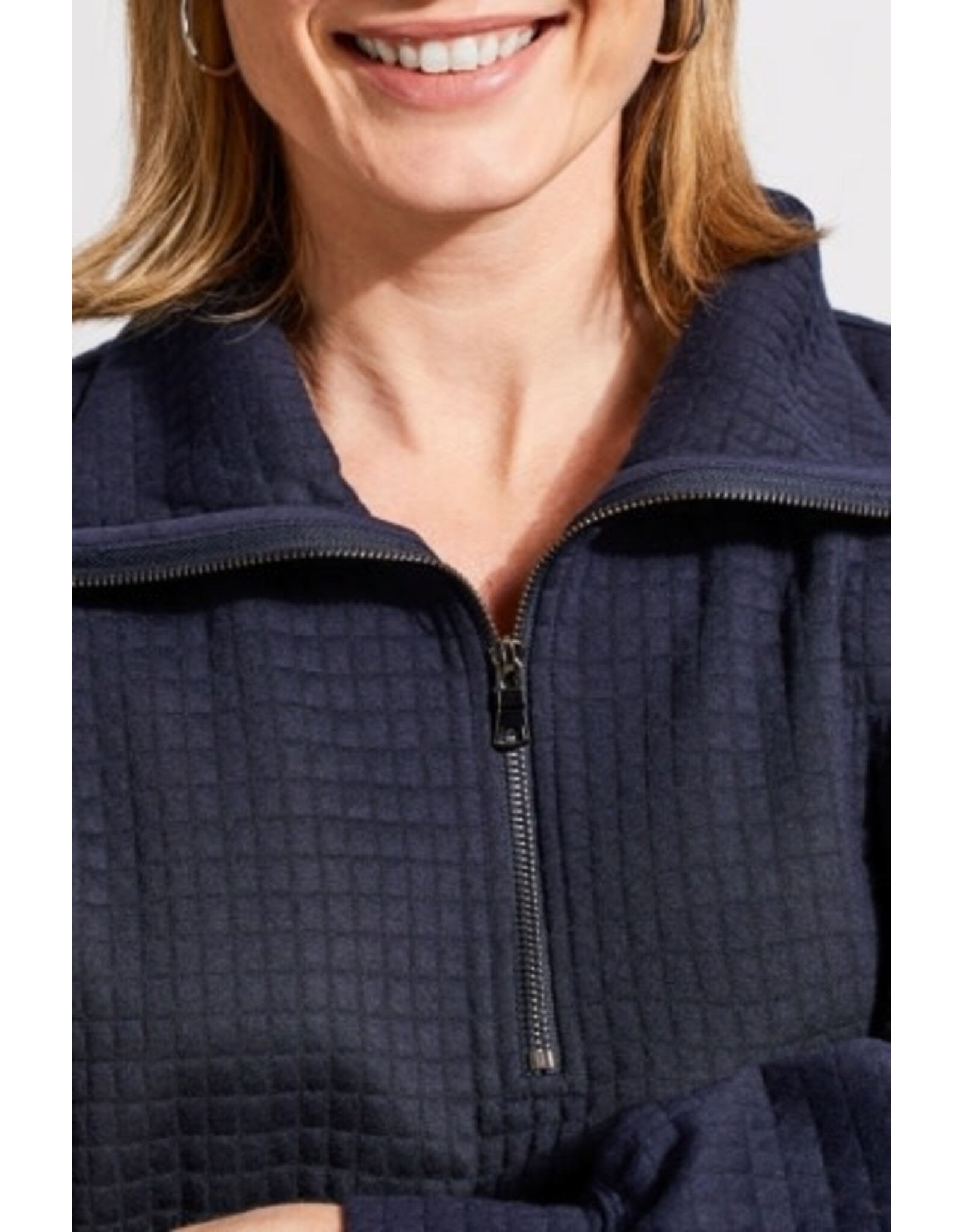 Tribal Tribal Quilted Kangaroo Pocket Top with Half-Zip