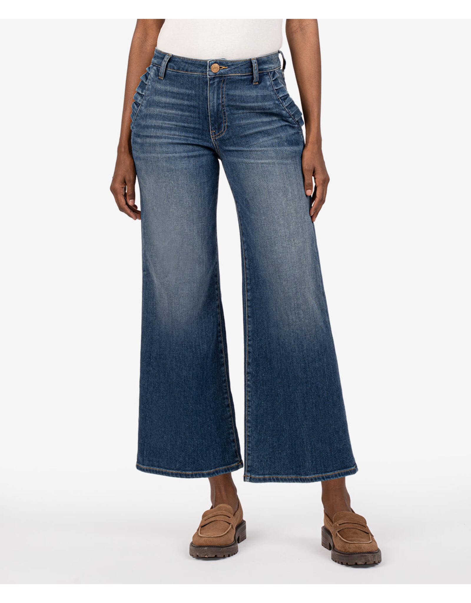 Kut from the Kloth / STS Blue KUT Meg High Rise Wide Leg Slash Pockets With Pleats Superb