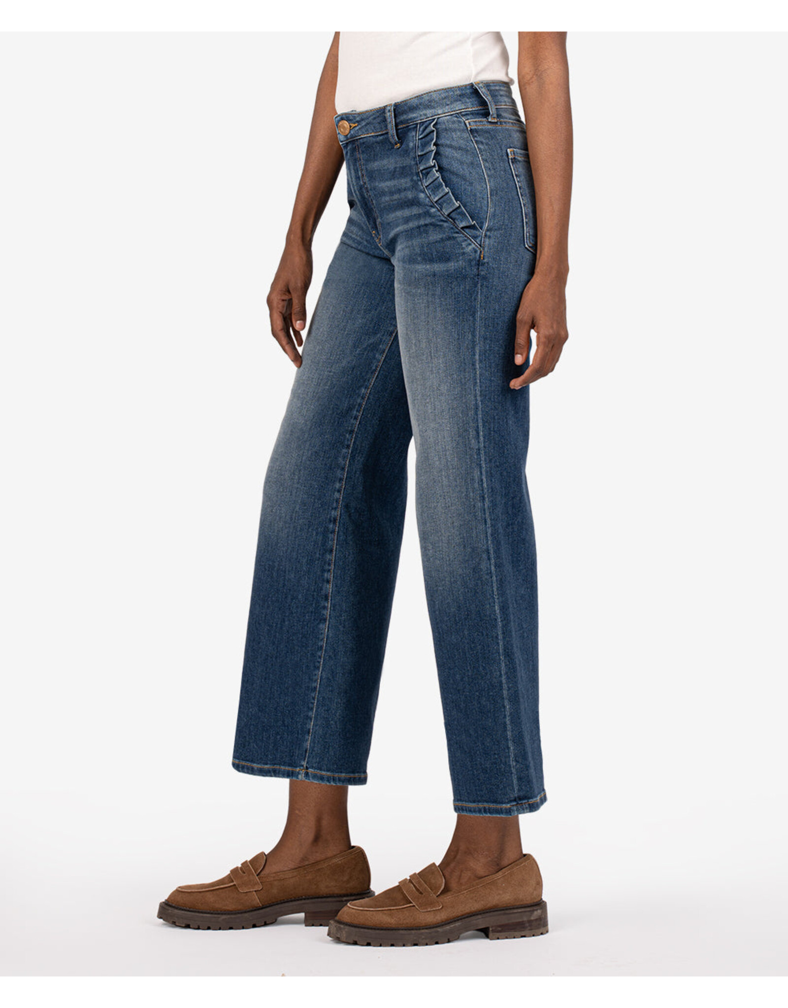 Kut from the Kloth / STS Blue KUT Meg High Rise Wide Leg Slash Pockets With Pleats Superb
