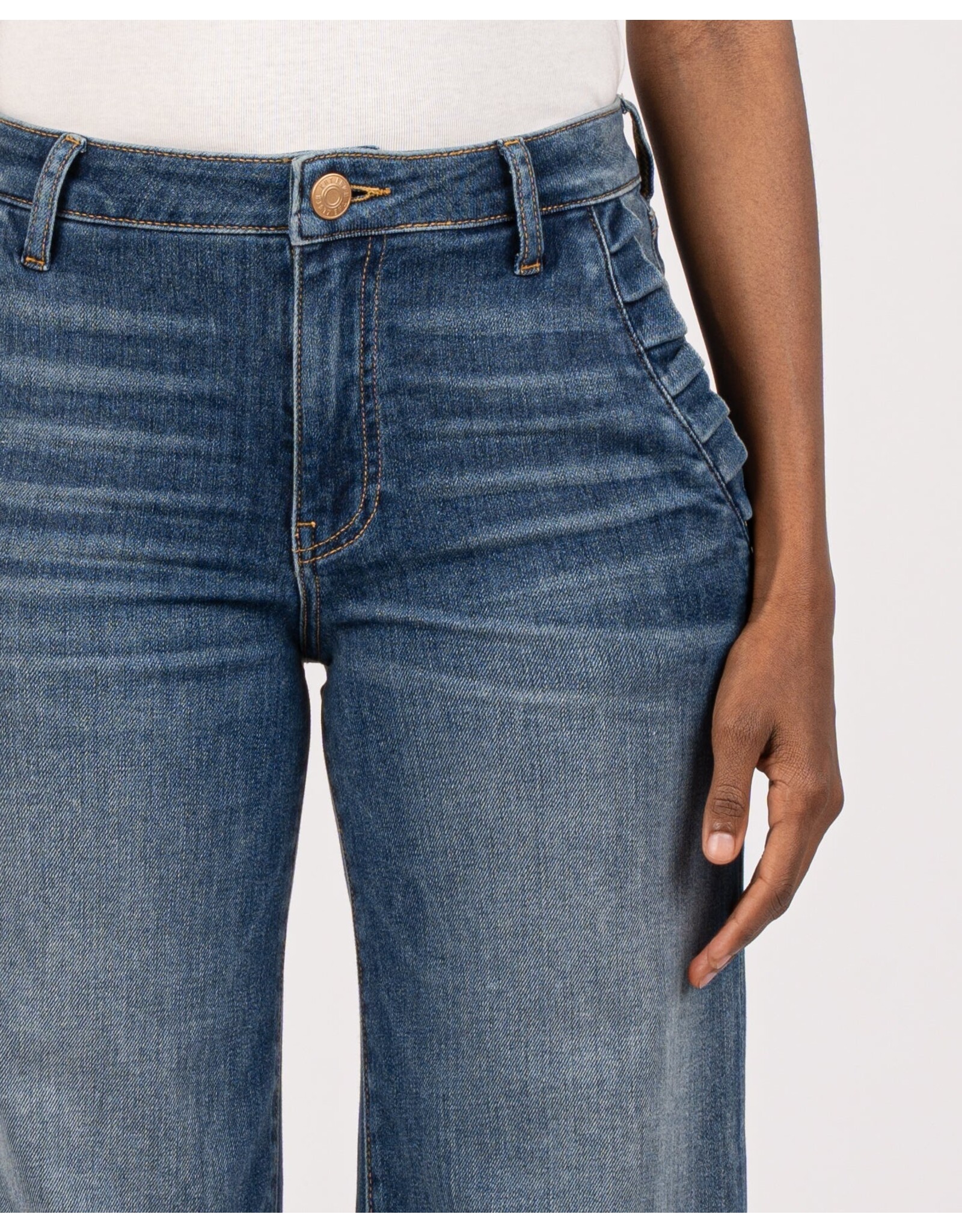 Kut from the Kloth / STS Blue KUT Meg High Rise Wide Leg Slash Pockets With Pleats Superb