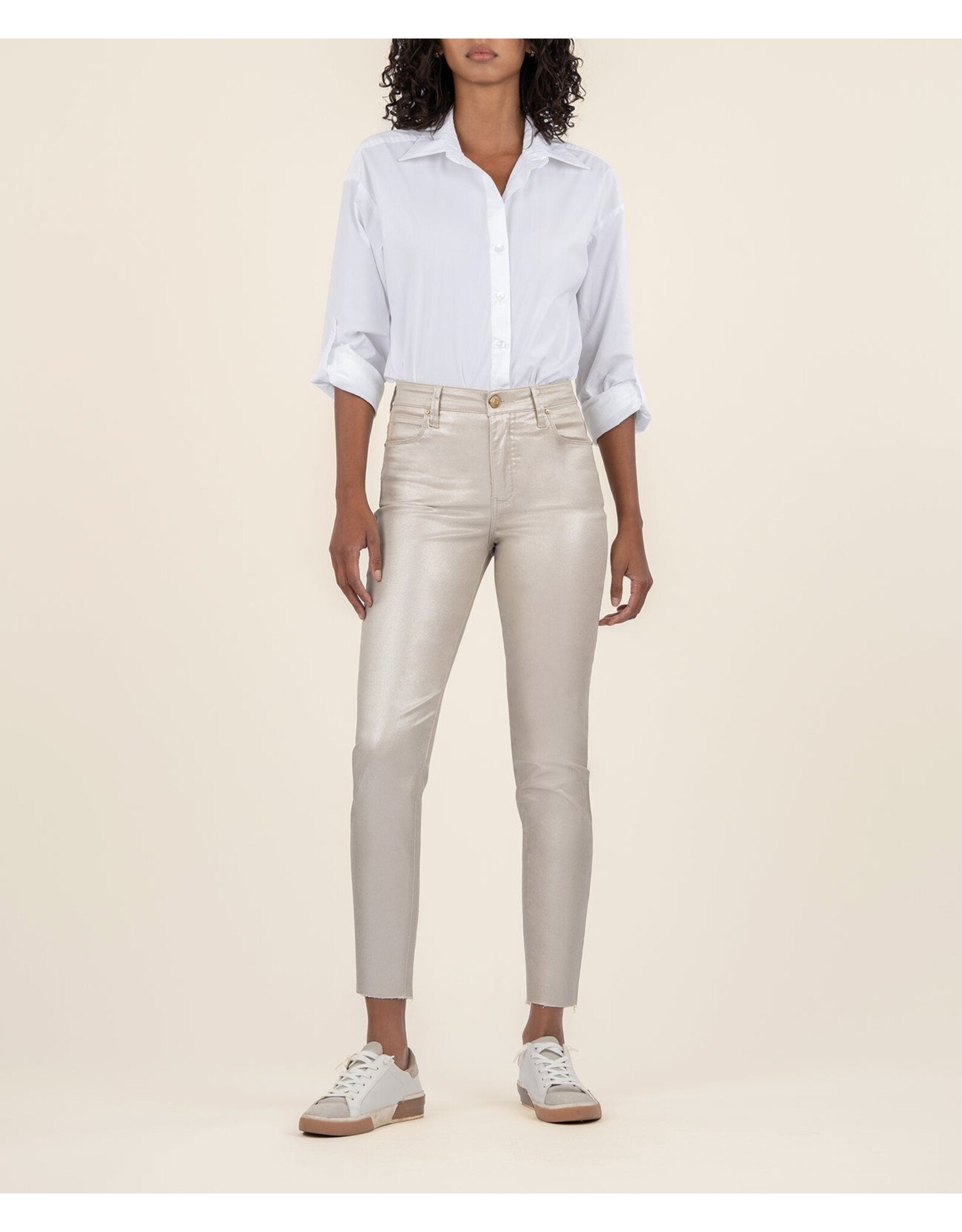 Kut from the Kloth / STS Blue KUT Charlize Coated High Rise Cigarette Leg - Rose Gold