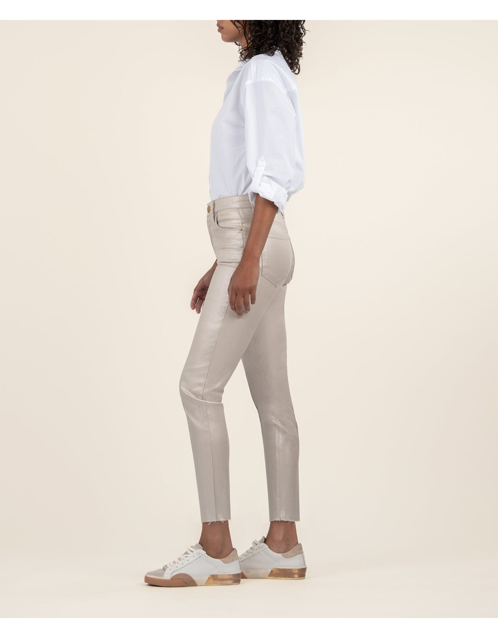 Kut from the Kloth / STS Blue KUT Charlize Coated High Rise Cigarette Leg - Rose Gold