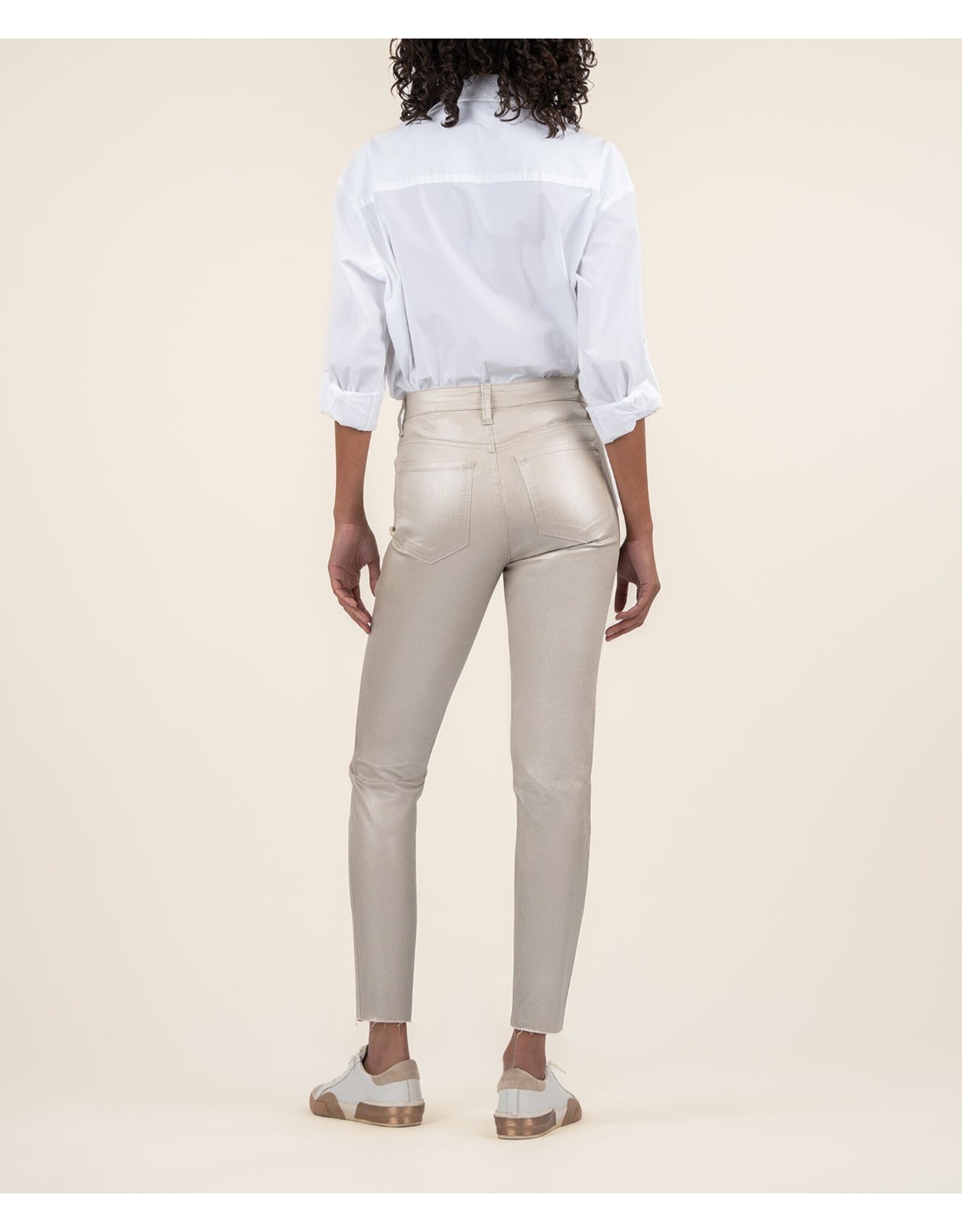 Kut from the Kloth / STS Blue KUT Charlize Coated High Rise Cigarette Leg - Rose Gold