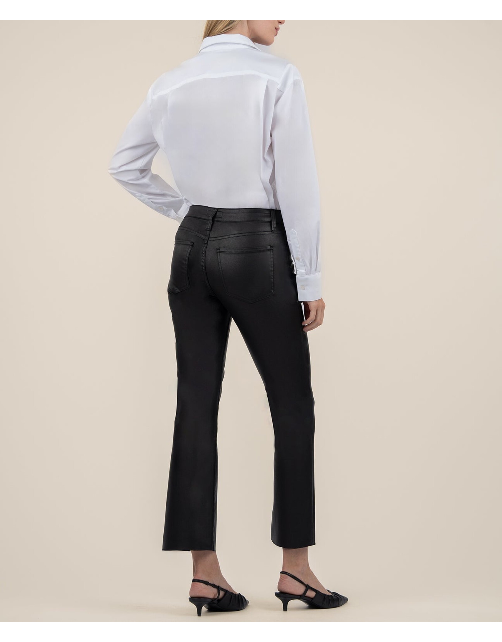 Kut from the Kloth / STS Blue KUT Kelsey Coated High Rise Ankle Flare - Black