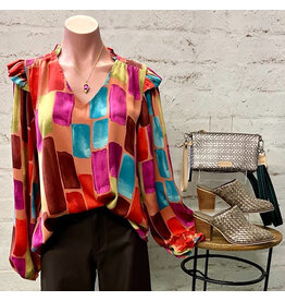 Gabriella Satin Print Top