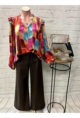 Gabriella Satin Print Top