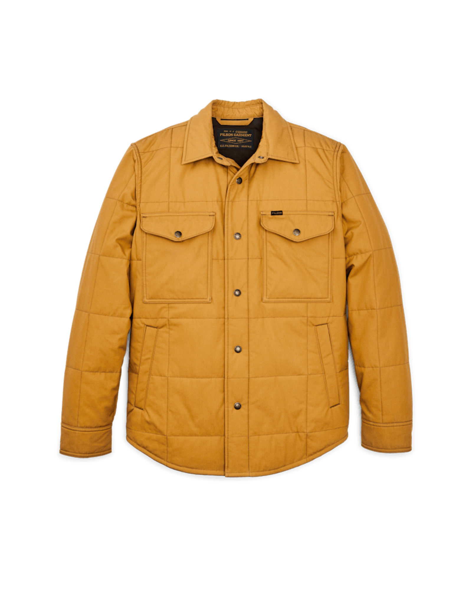 Filson Filson Cover Cloth Quilted Jac−Shirt Yellow Ochre