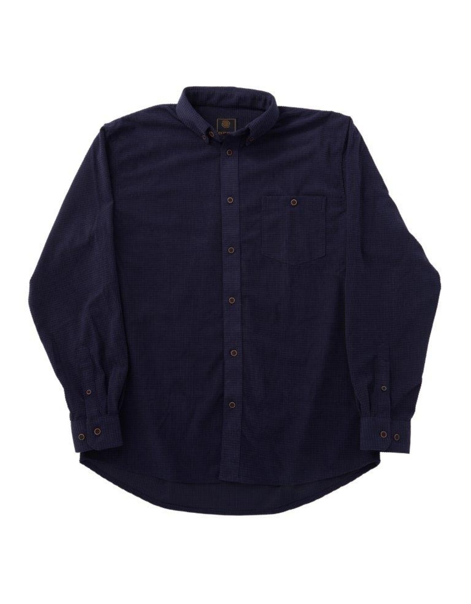 Waffle Button Down Long Sleeve Shirt