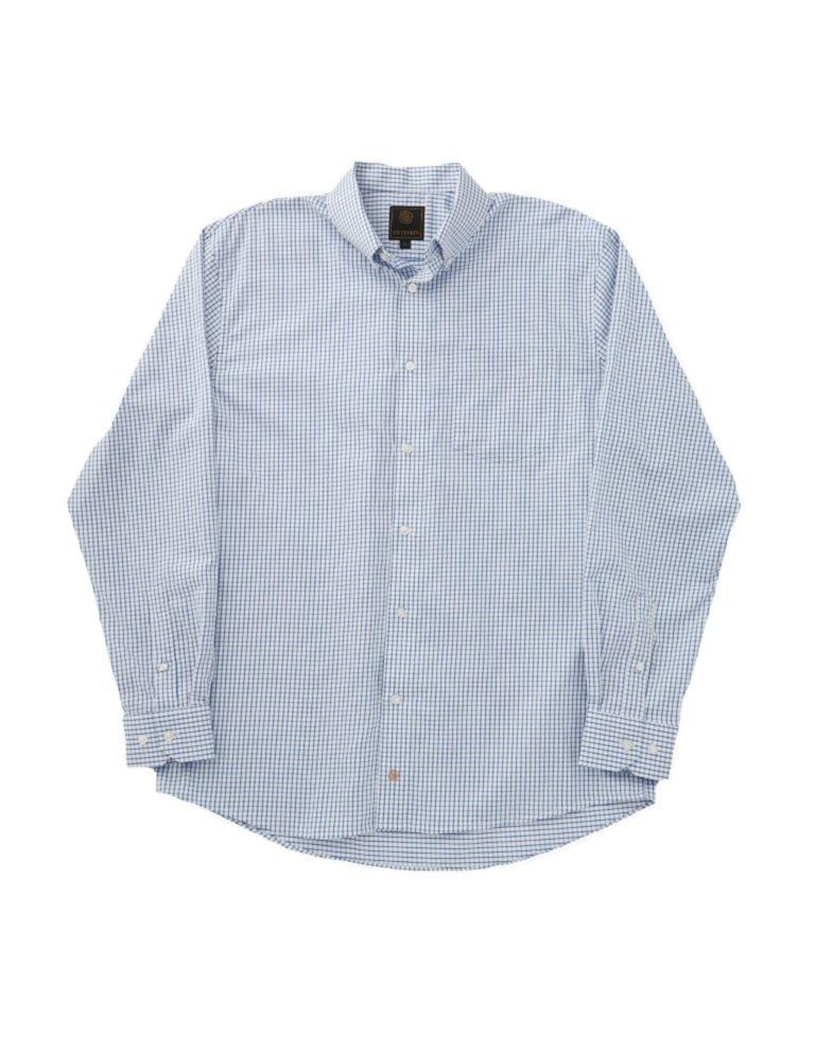 Mens Button Down Blue White Mini Check Shirt