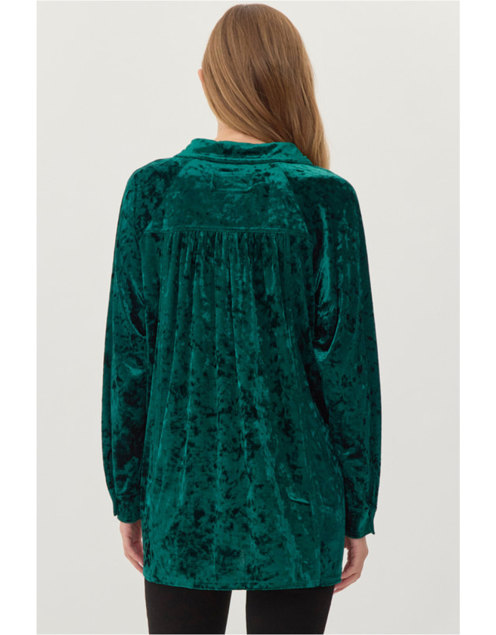 Katherine Velvet High/Low Hem Shirt