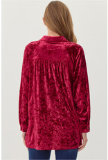 Katherine Velvet High/Low Hem Shirt
