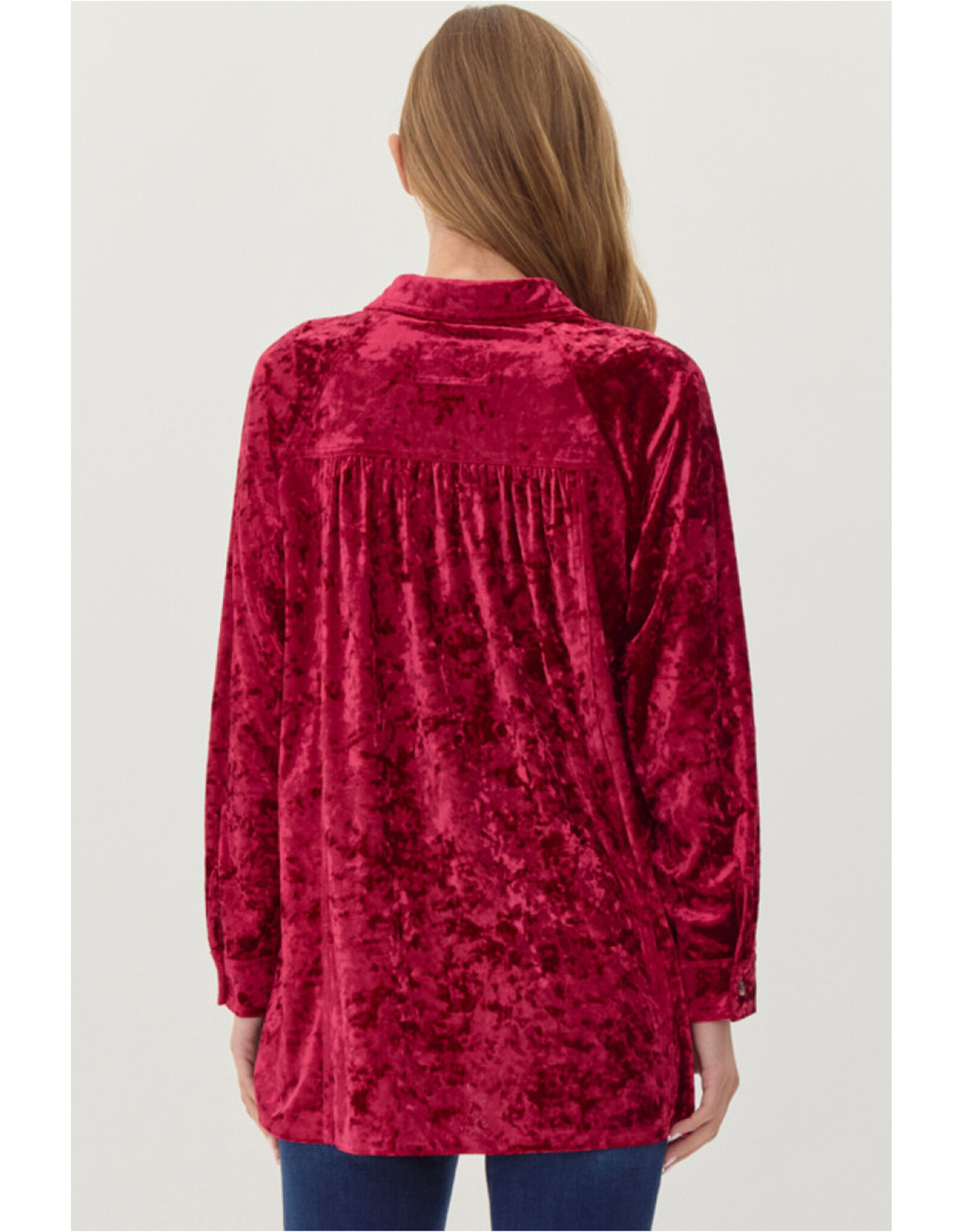 Katherine Velvet High/Low Hem Shirt