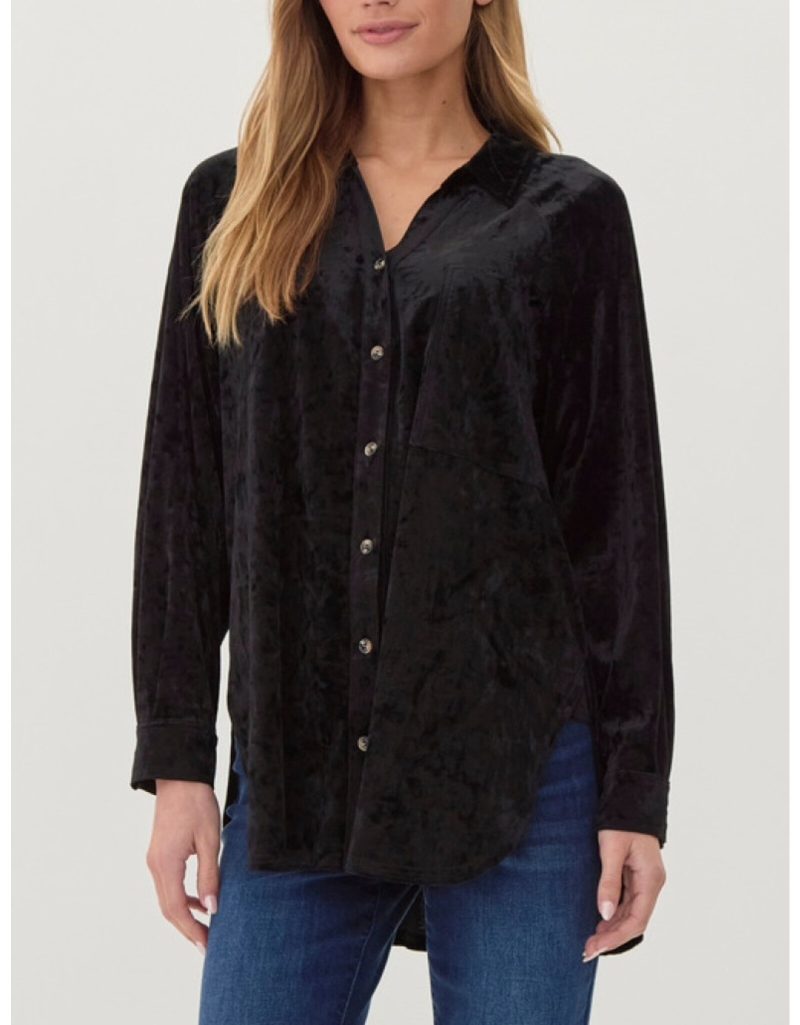 Katherine Velvet High/Low Hem Shirt
