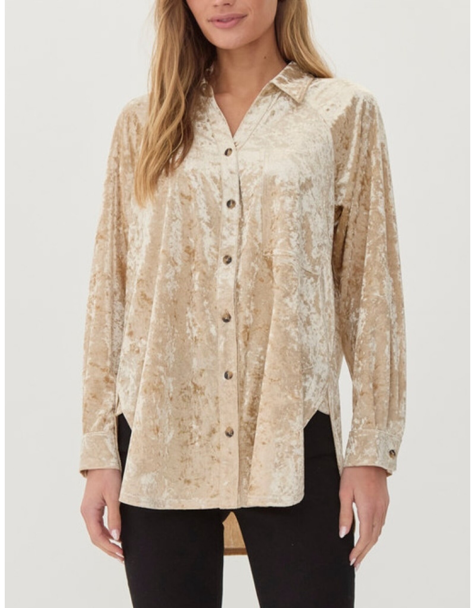 Katherine Velvet High/Low Hem Shirt